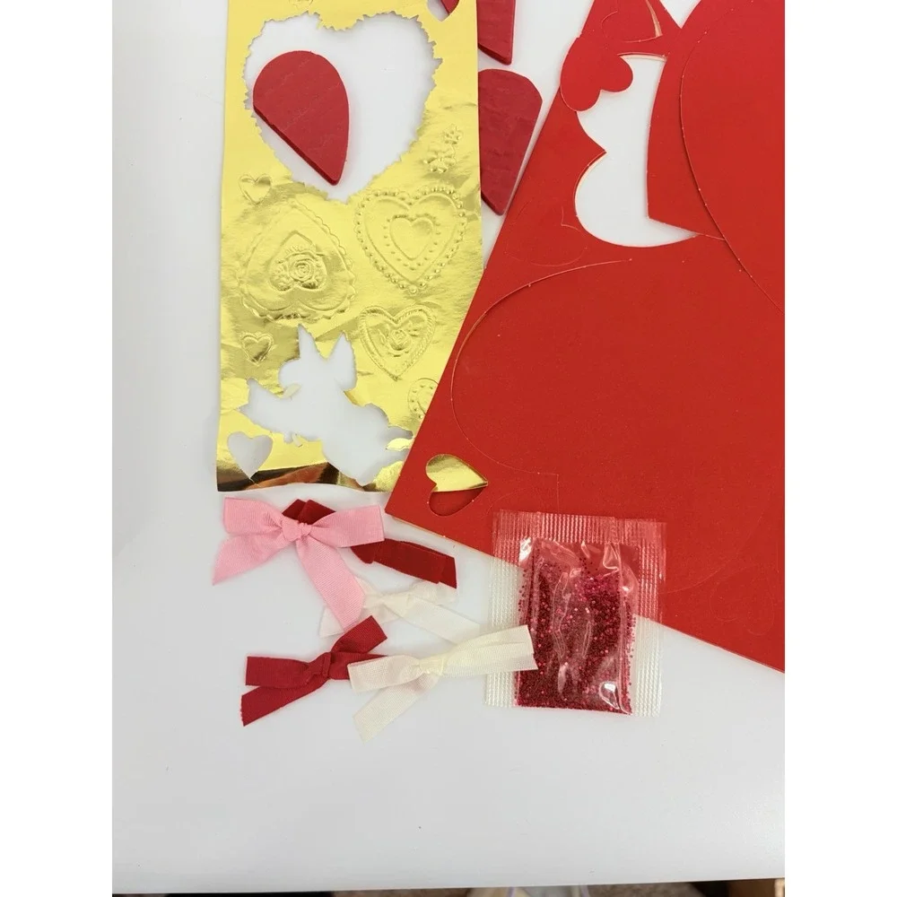 Vintage Hallmark Create Your Own Valentine Kit Incomplete Cards Hearts